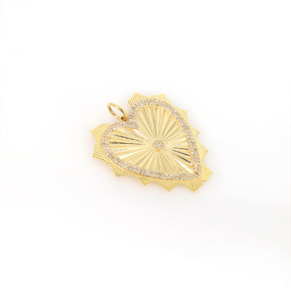 36X32Mm Shiny Heart Pendant 14K Gold