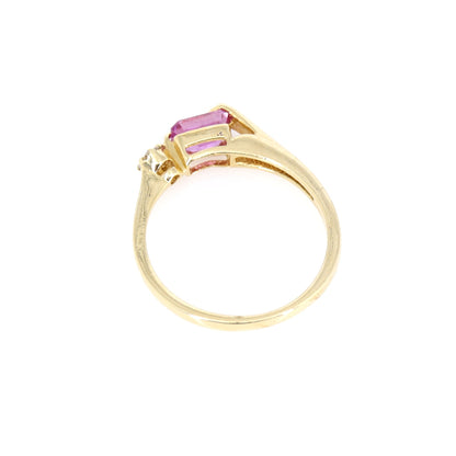 Stunning Pink Sapphire Ring 14K Gold