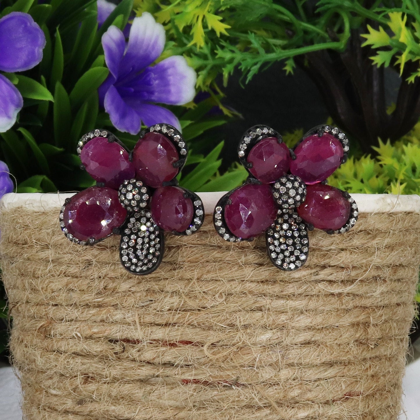 Red Ruby Earring