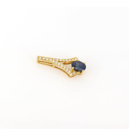 Blue Sapphire Pendant 18K Gold