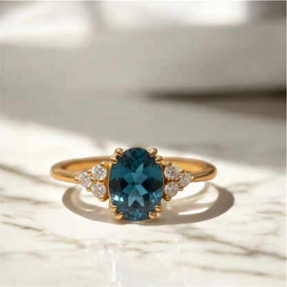 London Blue Topaz Ring 14K Gold