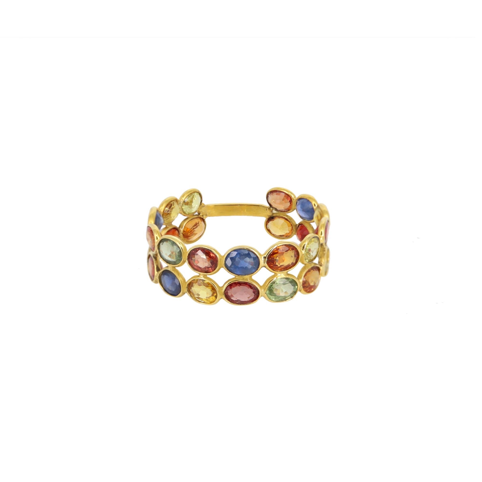Multi Sapphire Ring 18K Gold