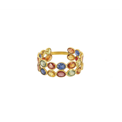 Multi Sapphire Ring 18K Gold