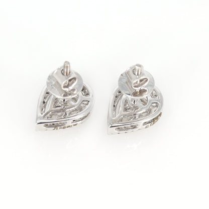1.04 Marquise Pear & Princess Cut Illusion Setting White Handmade Earring 18K Gold