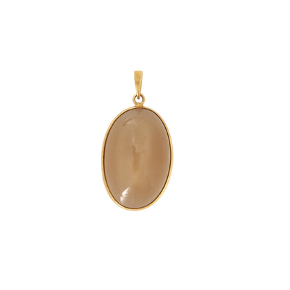 Peach Moonstone Pendant 14K Gold