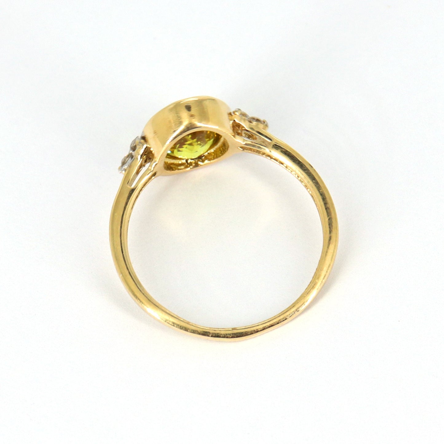 Oval Cut Yellow Sapphire & Ring 14K Gold