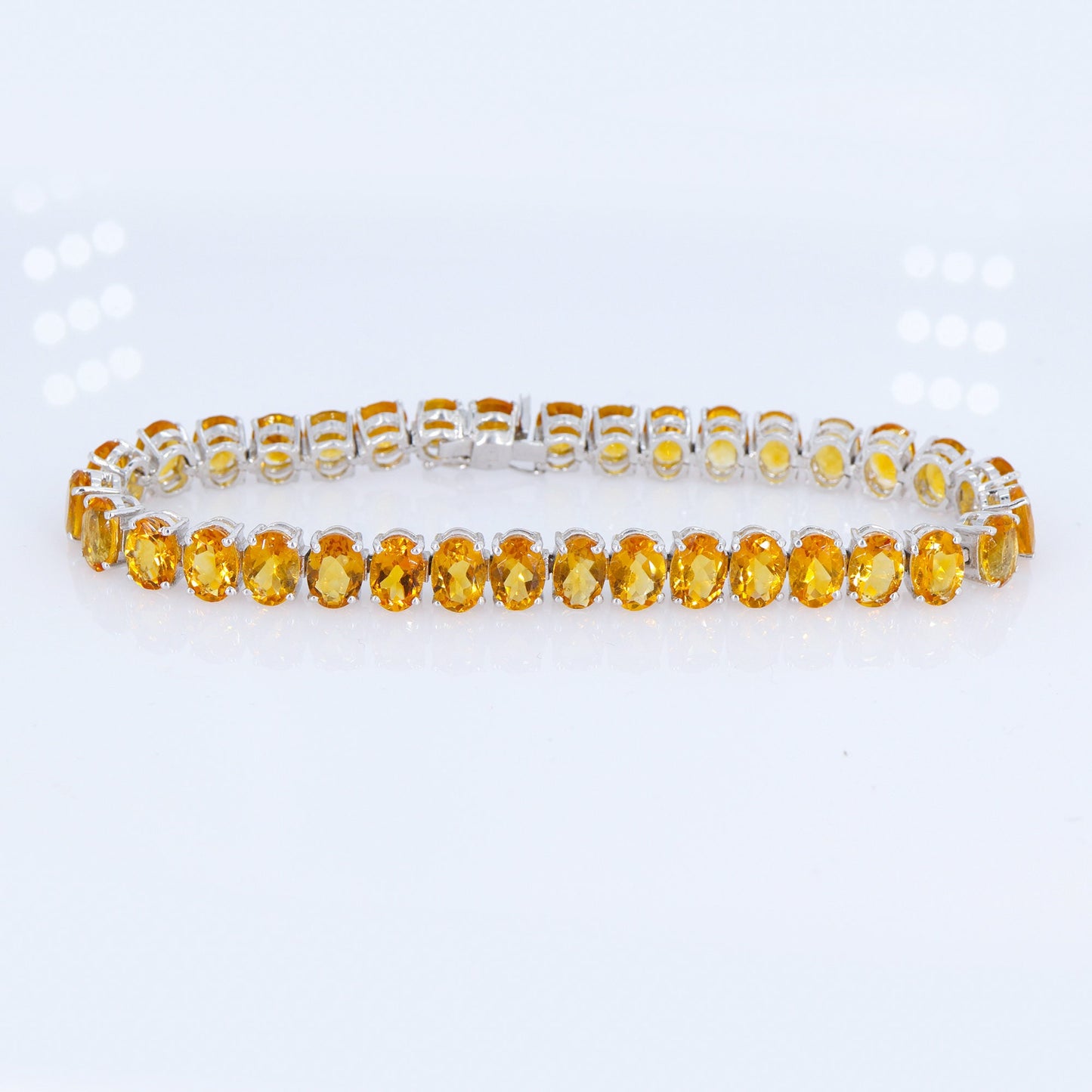Citrine Stone Bracelet Silver