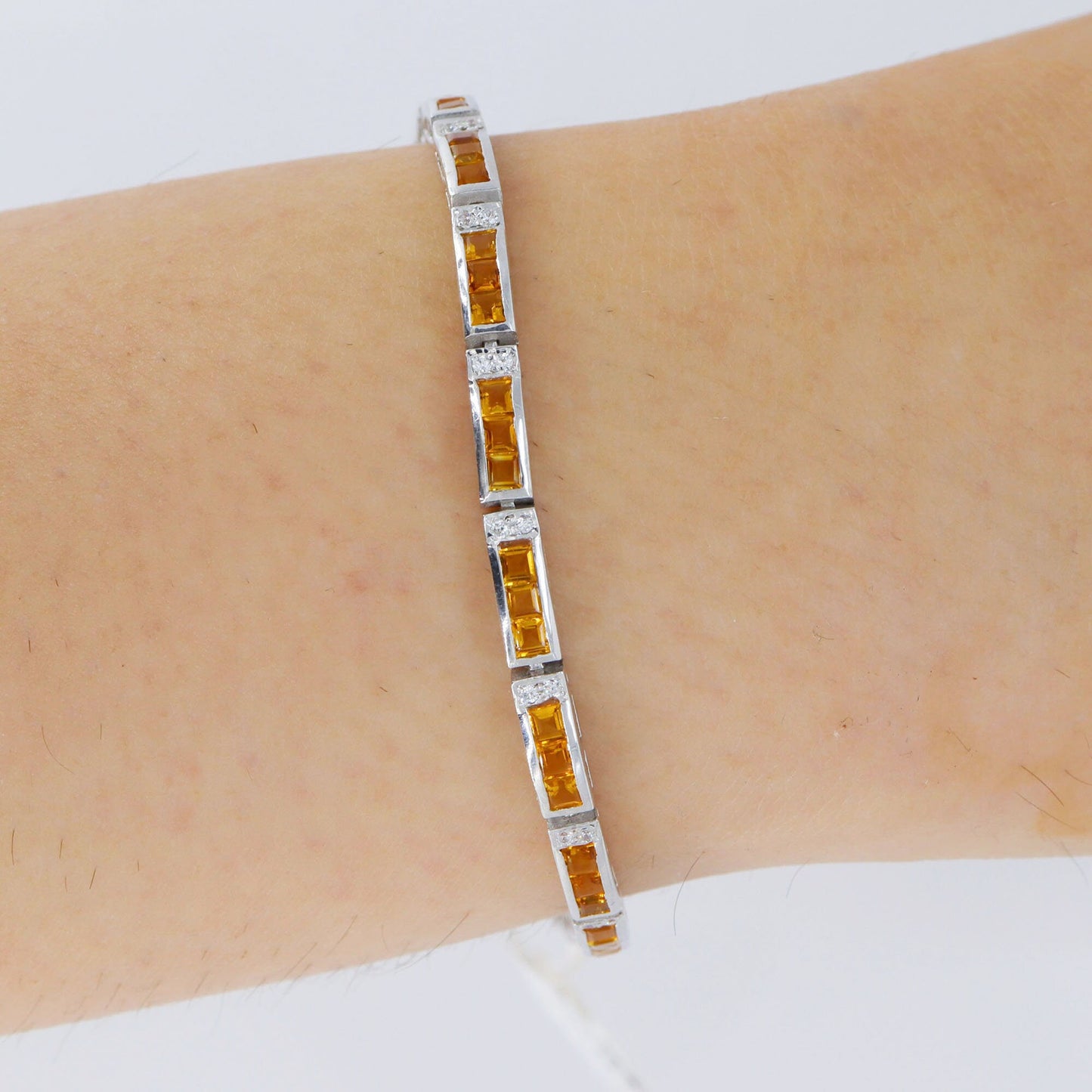 Citrine Tennis Bracelet Silver
