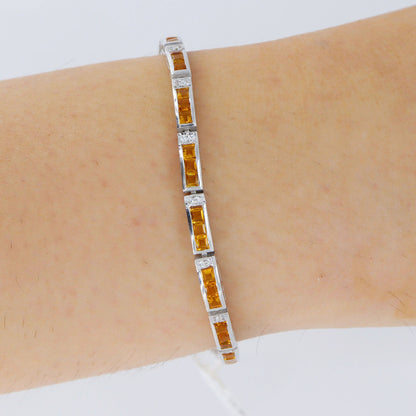 Citrine Tennis Bracelet Silver