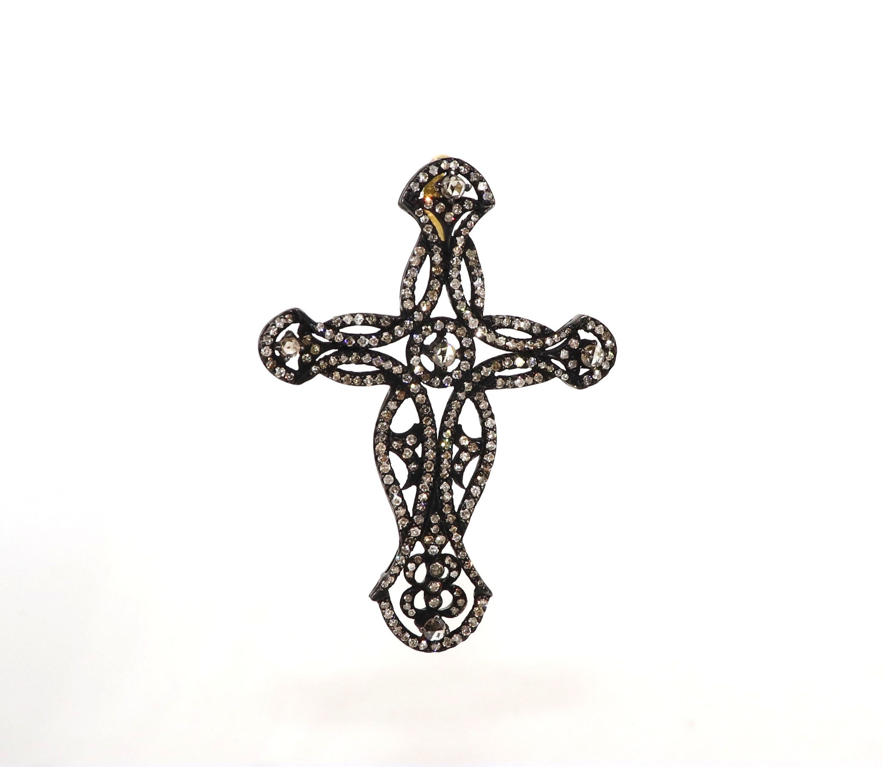 Exclusively Designed Vintage Replica Cross Pendant Gold