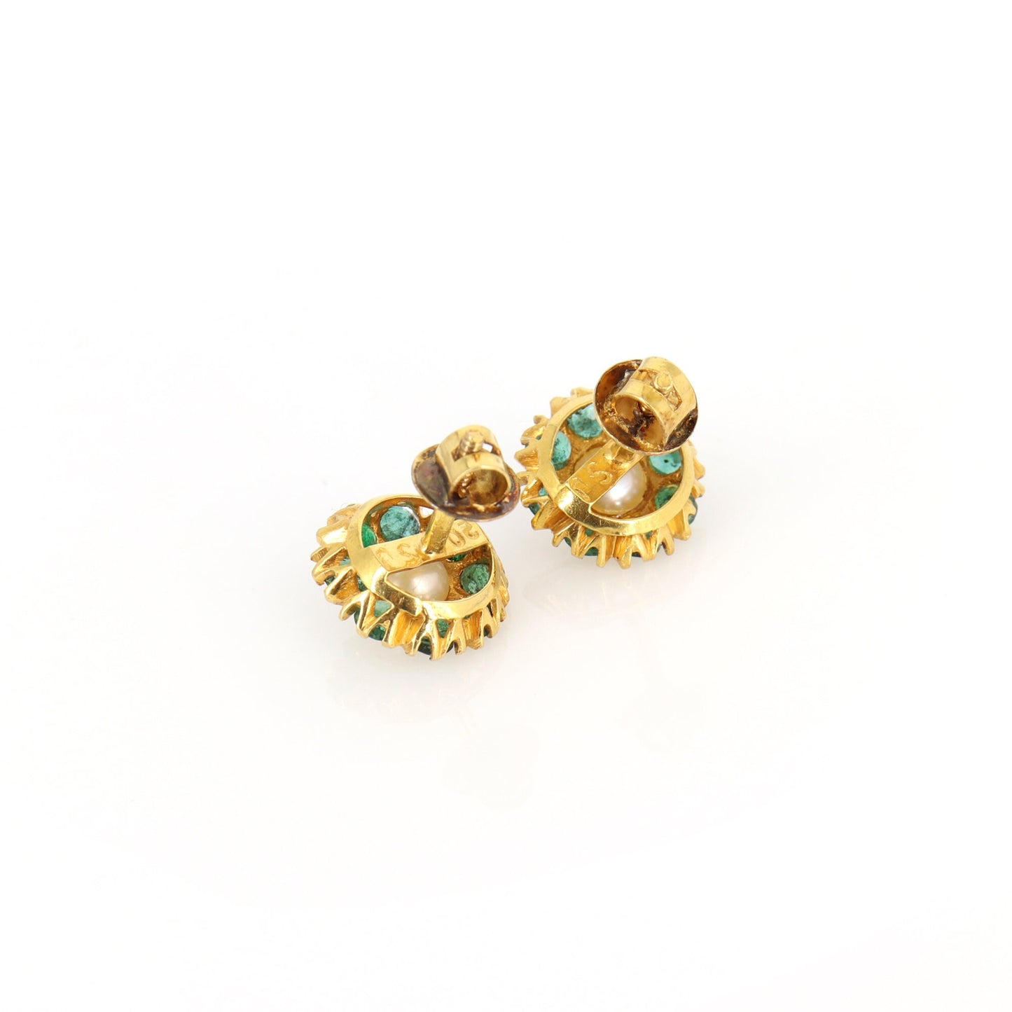 Yellow Emerald Pearl Earring 18K Gold
