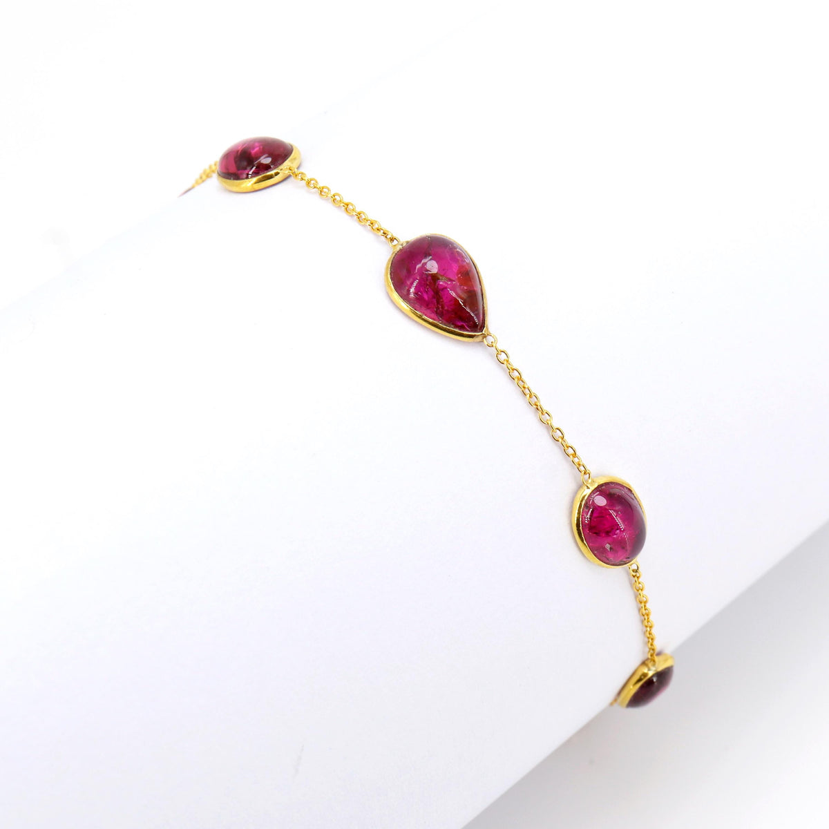 Pink Tourmaline Bracelet 14K Gold