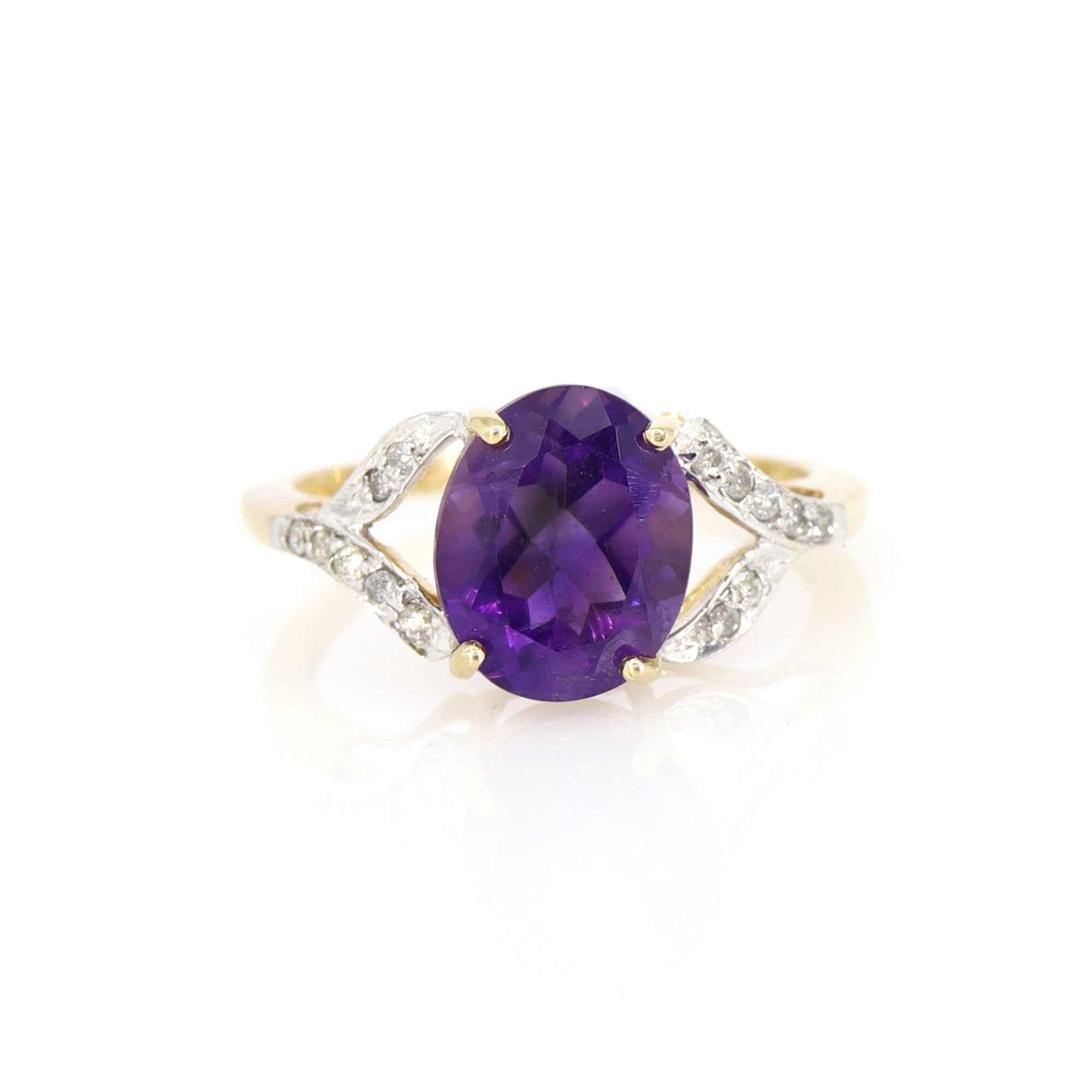 Amethyst Engagement Ring 14K Gold