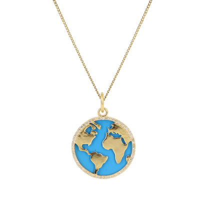 Earth Charm Pendant 14K Gold