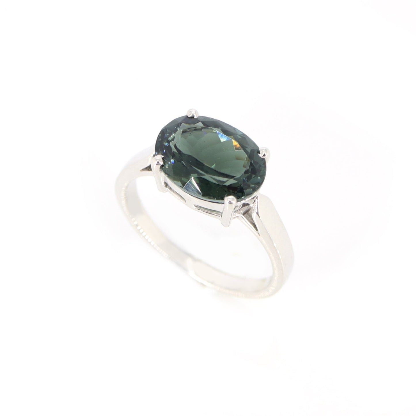 Nice Green Transparent Tourmaline Ring 14K Gold