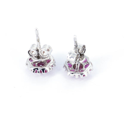 925 Sterling Studs Ruby Studs Birthday Studs Earring Silver