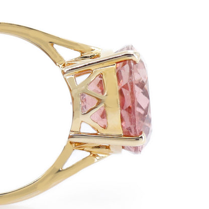 Pink Tourmaline Classic Cocktail Ring 14K Gold