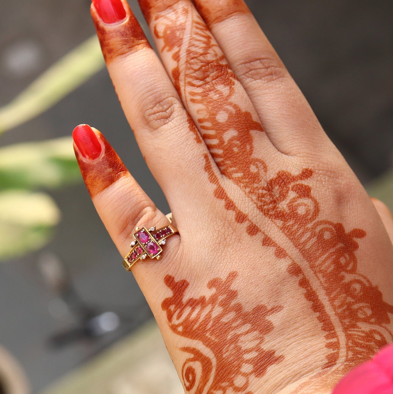 9K Yellow Ruby Ring Gold