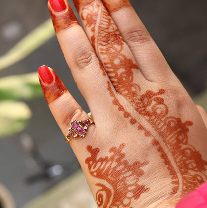 9K Yellow Ruby Ring Gold