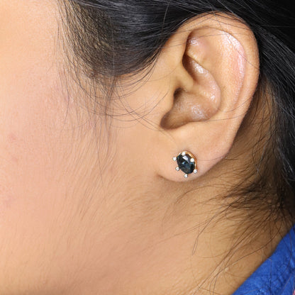 Earth Mined Blue Sapphire Earring 14K Gold