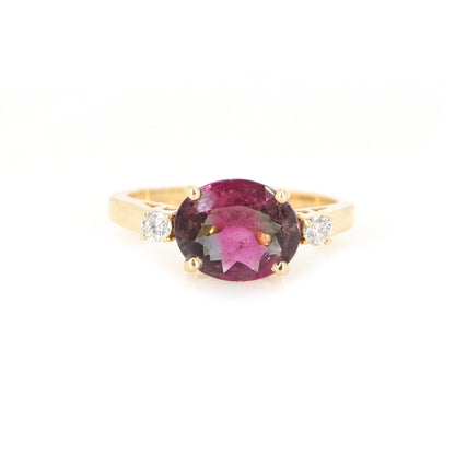 Bicolor Tourmaline Ring 14K Gold