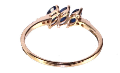 Marquise Blue Sapphire Ring 14K Gold