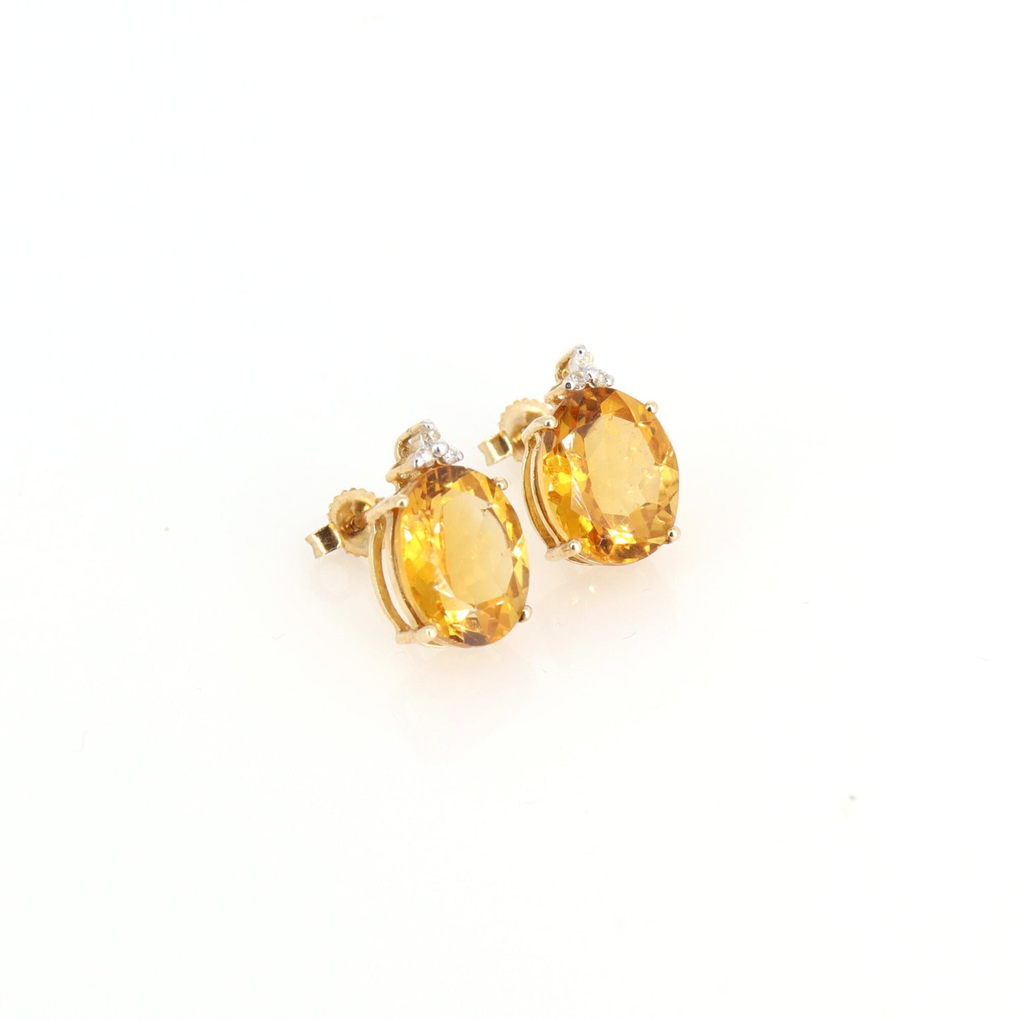 Citrine Stud Earring 14K Gold