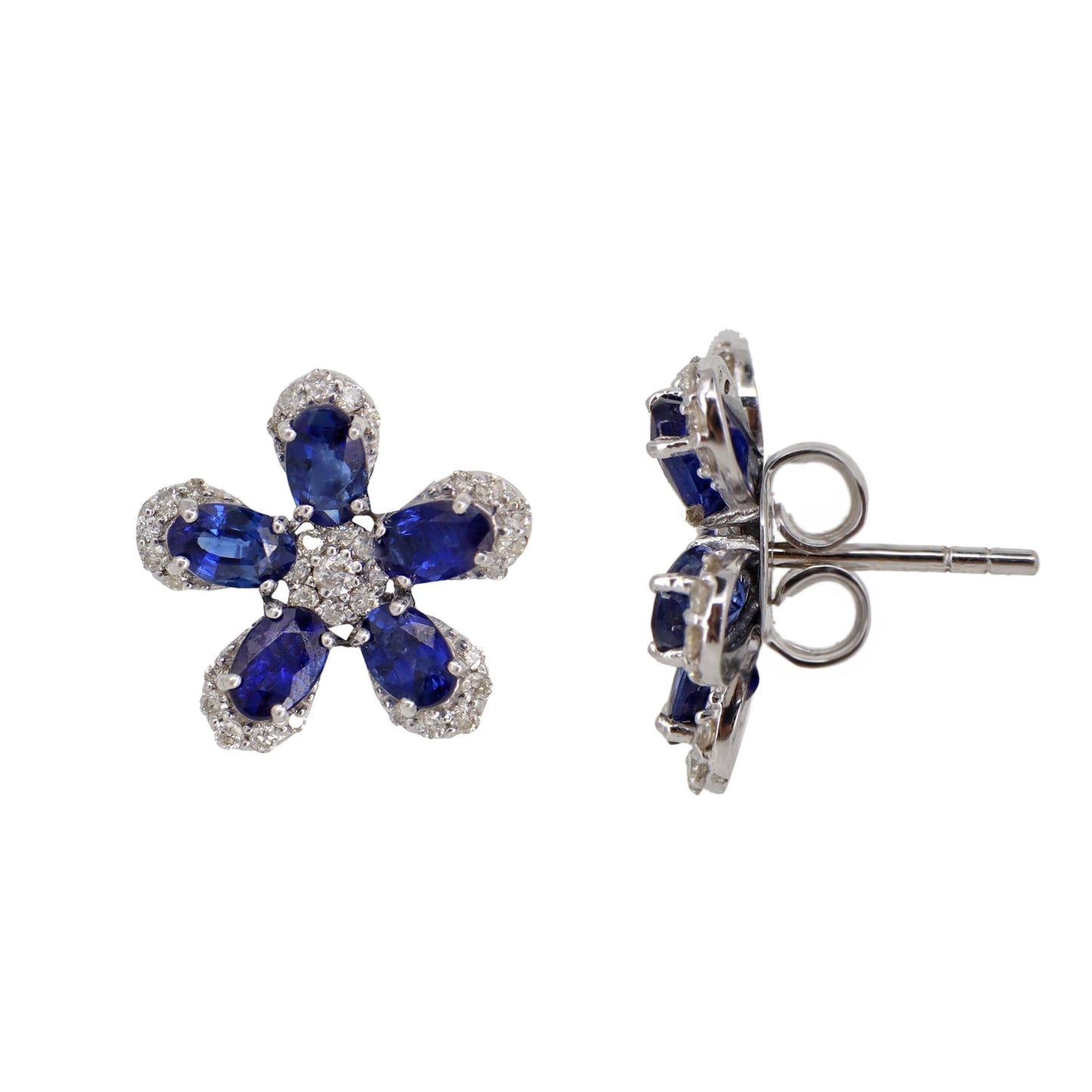 Flower Style Gemstone Earring 18K Gold