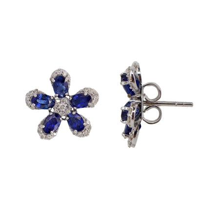 Flower Style Gemstone Earring 18K Gold