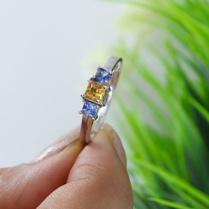 Princess Cut 925 Sterling Ring Silver
