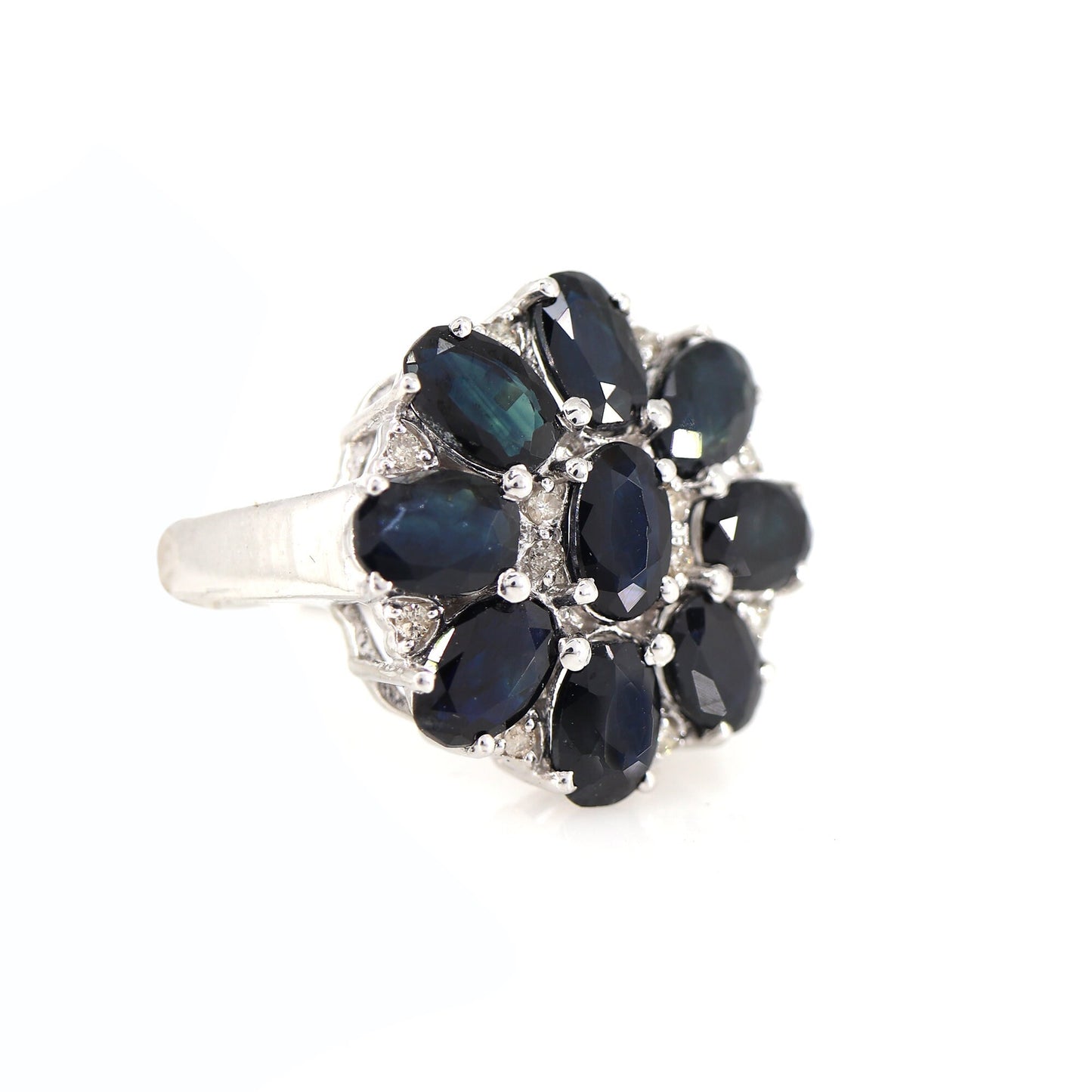 Sapphire Cocktail Ring Silver