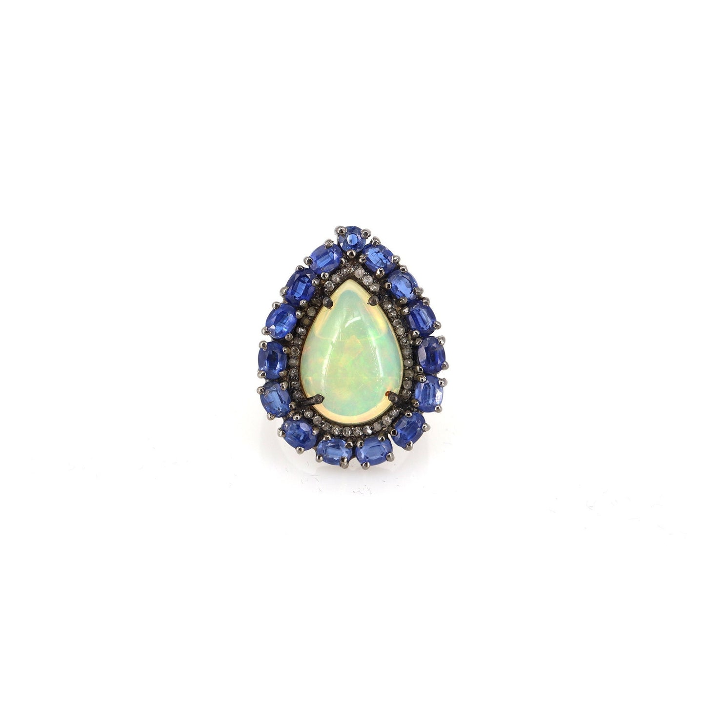 Kyanite & White Opal Ring