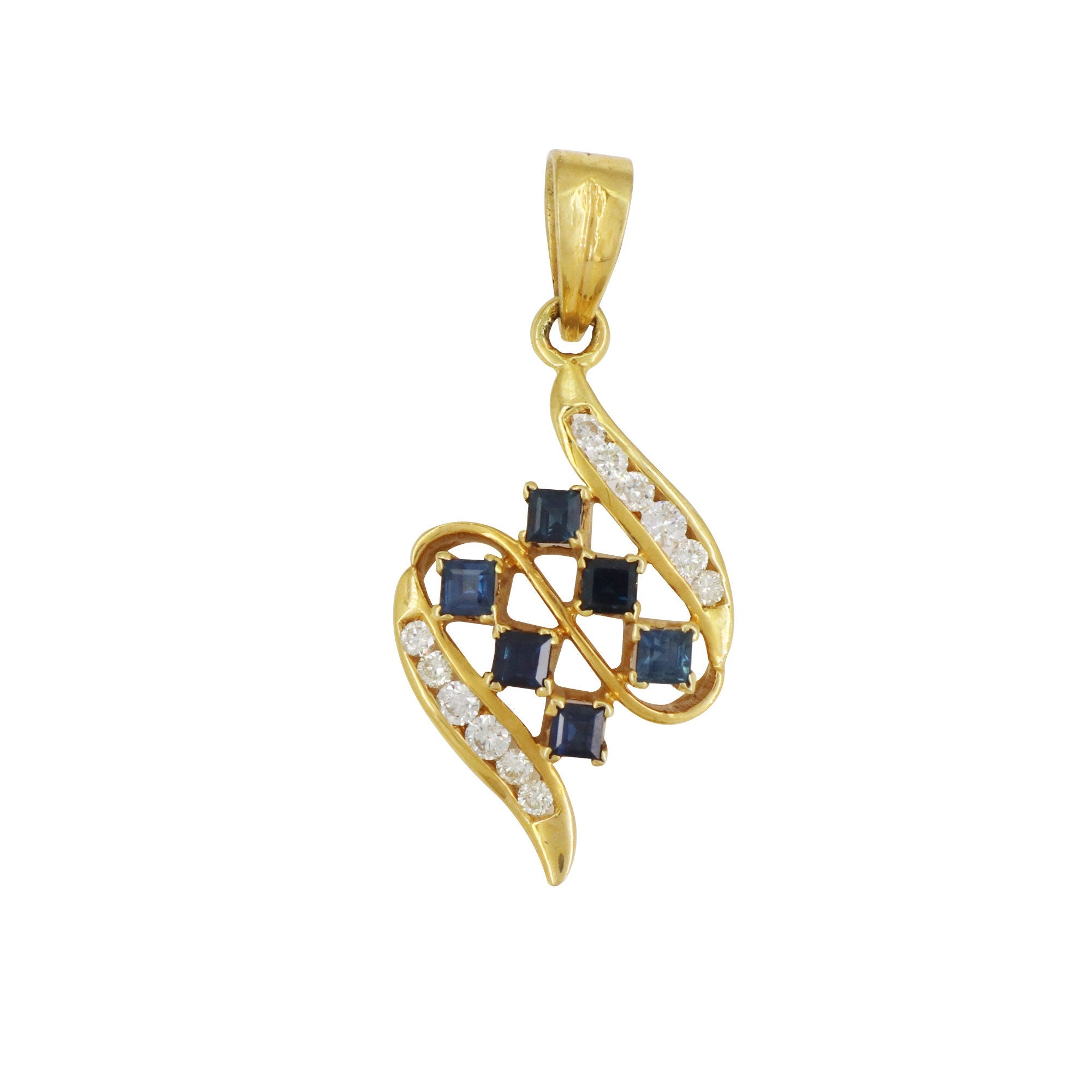 Blue Sapphire Pendant 18K Gold