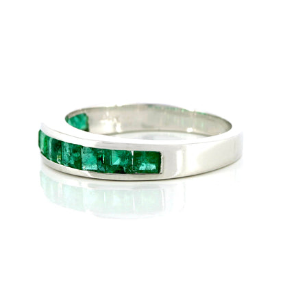 White Emerald Eternity Ring 14K Gold