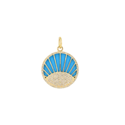Coin Medallion Evil Eye Pendant Gold