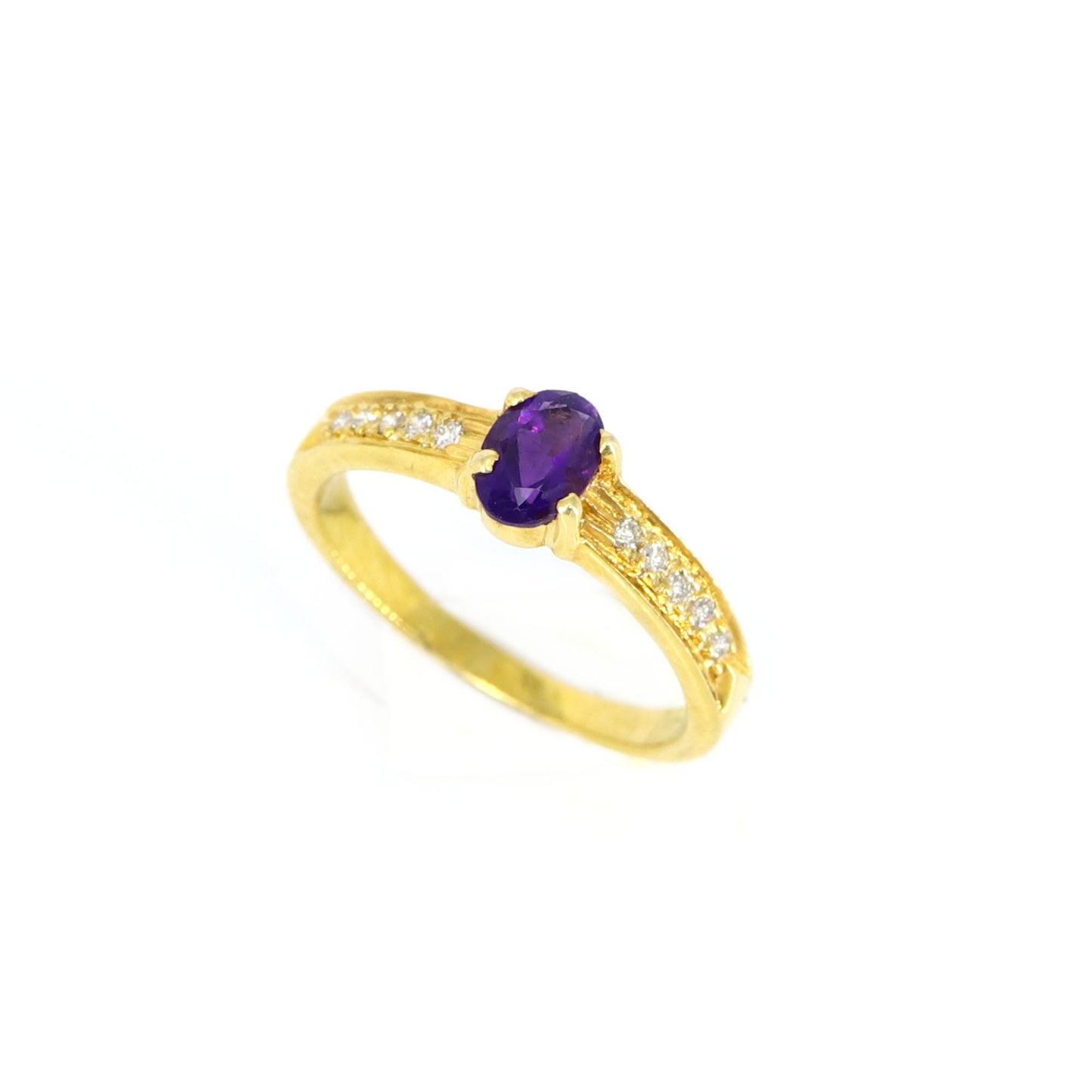 Nice Dark Amethyst Ring 18K Gold