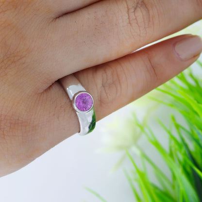 Pink Sapphire Ring Silver
