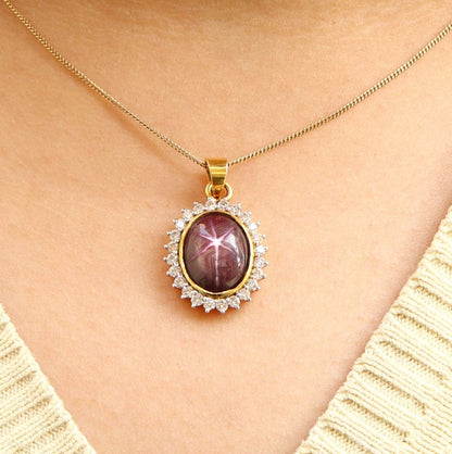 Yellow Vintage Design Ruby Pendant 14K Gold