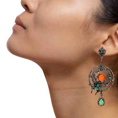 Opal & Emerald Earring