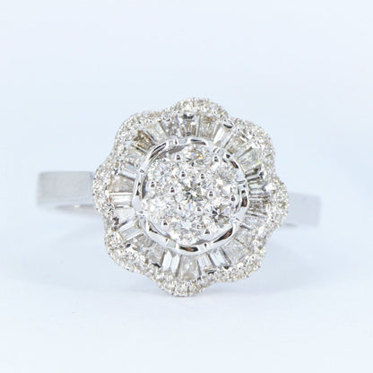 Flower Shape Unique Design Ring 18K Gold