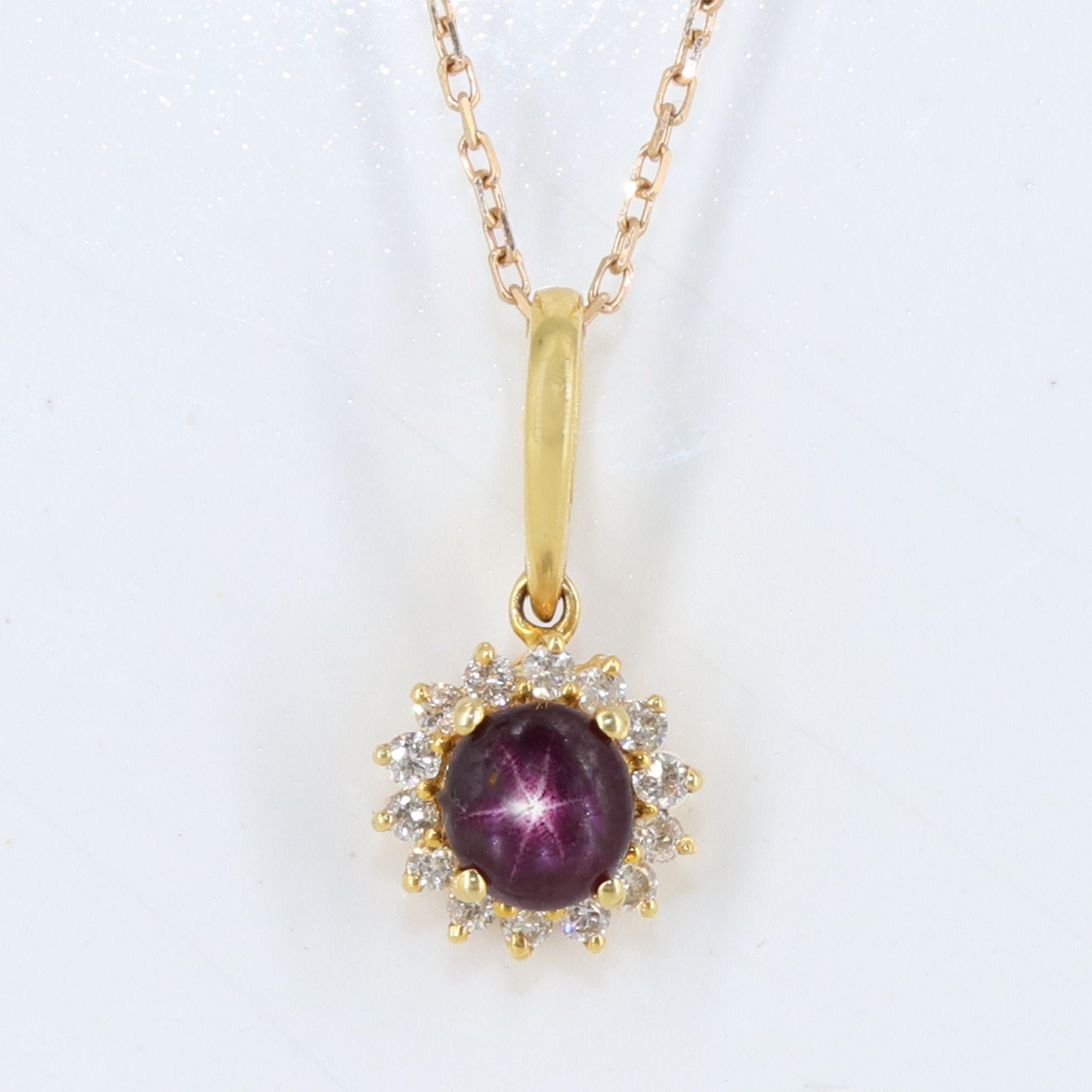 Dainty Star Ruby Pendant 18K Gold