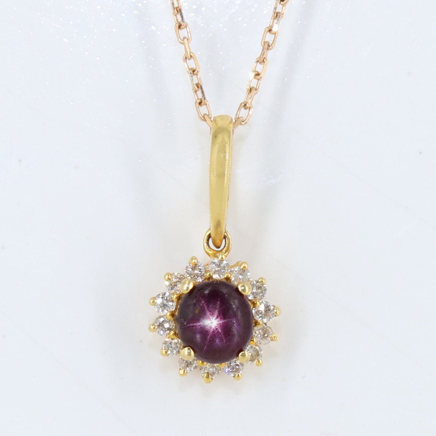 Dainty Star Ruby Pendant 18K Gold