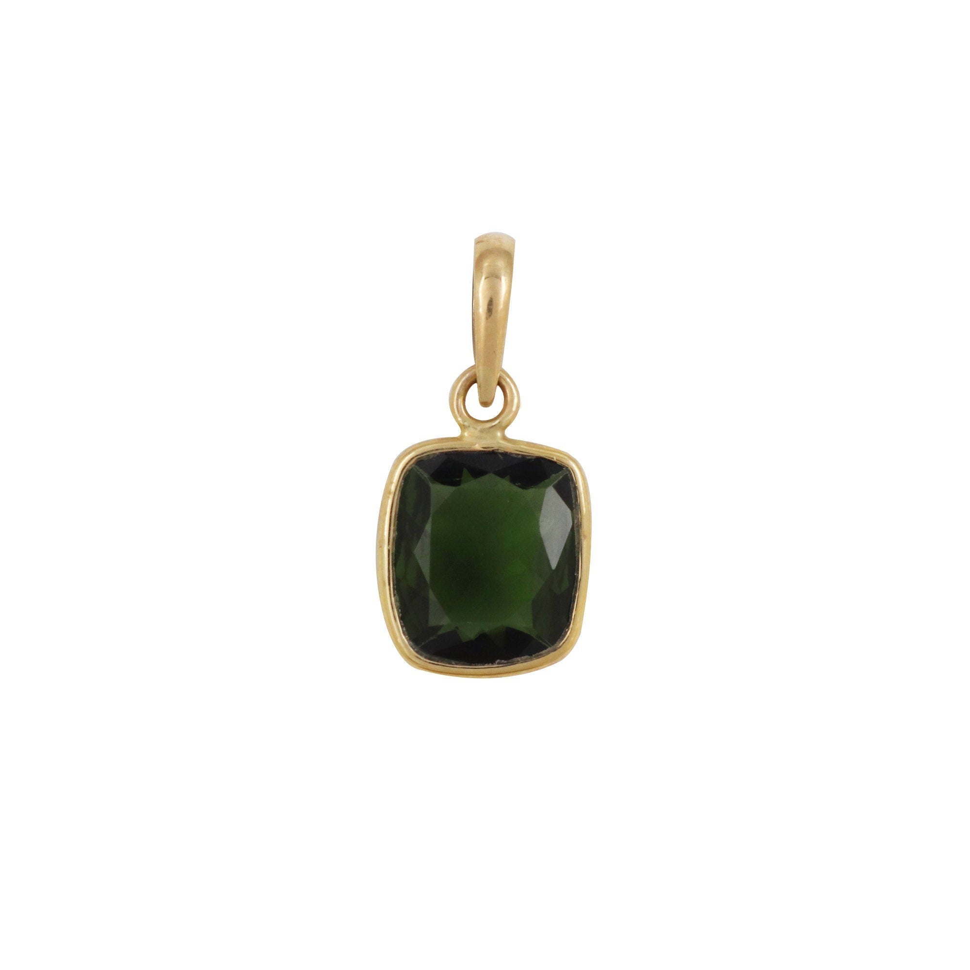 Green Tourmaline Necklace 14K Gold