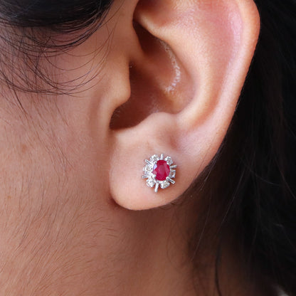 Ruby & Studs Studs Anniversary Wife Dainty Earring Silver
