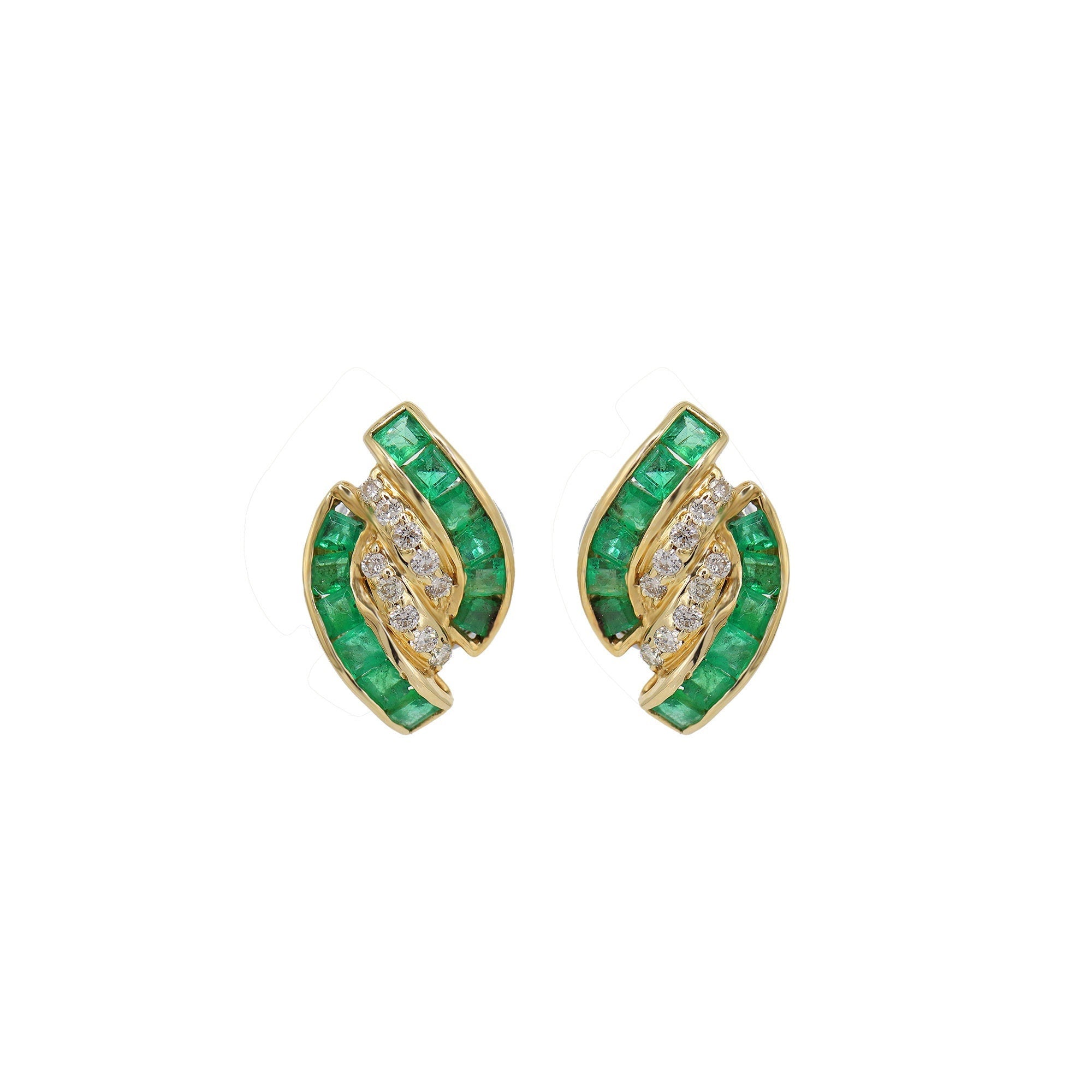 Emerald Stud Earring 14K Gold