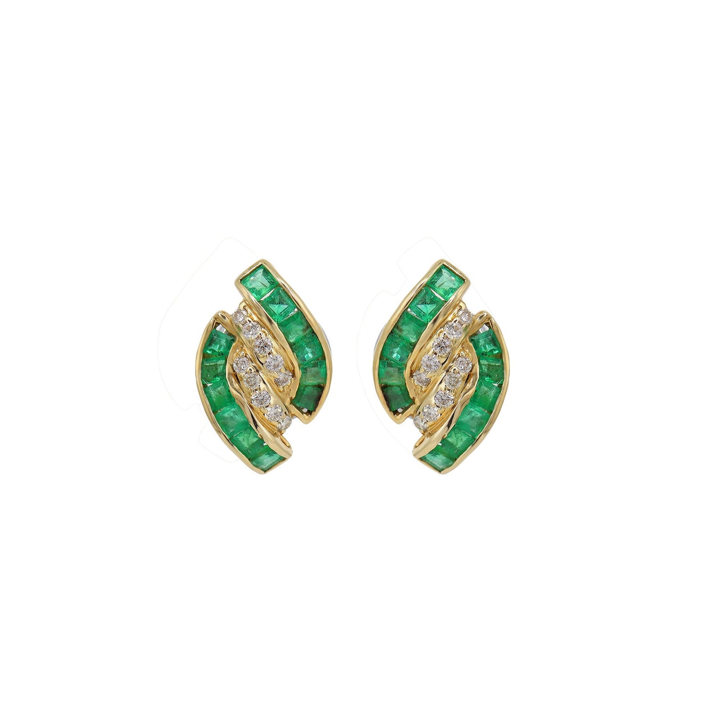 Emerald Stud Earring 14K Gold