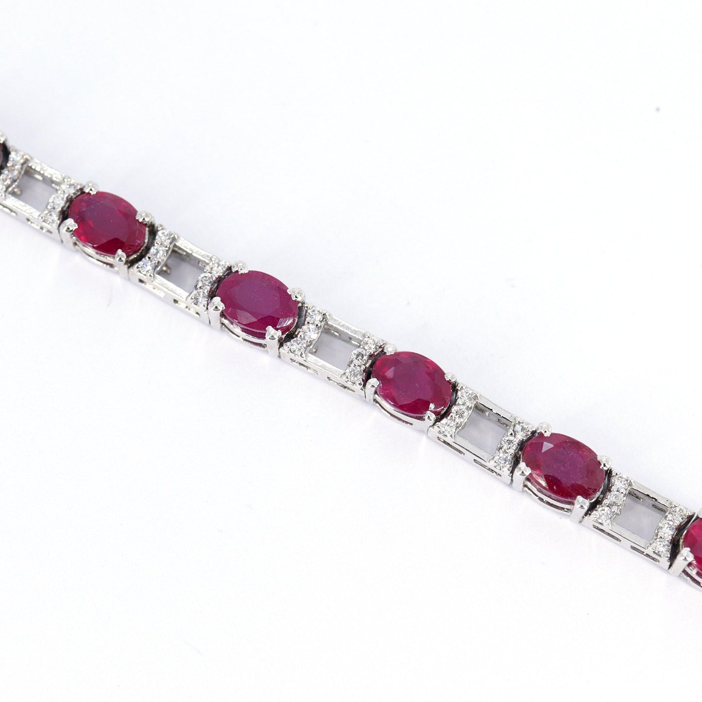 Ruby Cubic Zircon Bracelet Silver