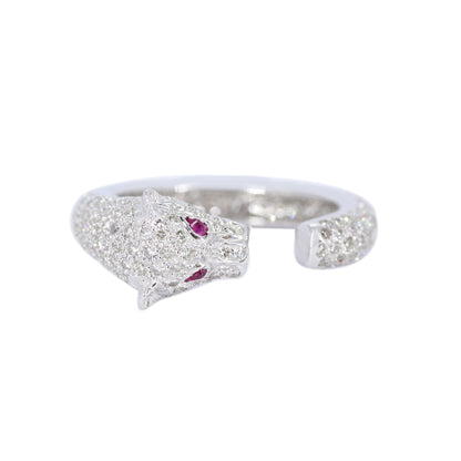 White Jaguar Ring 18K Gold