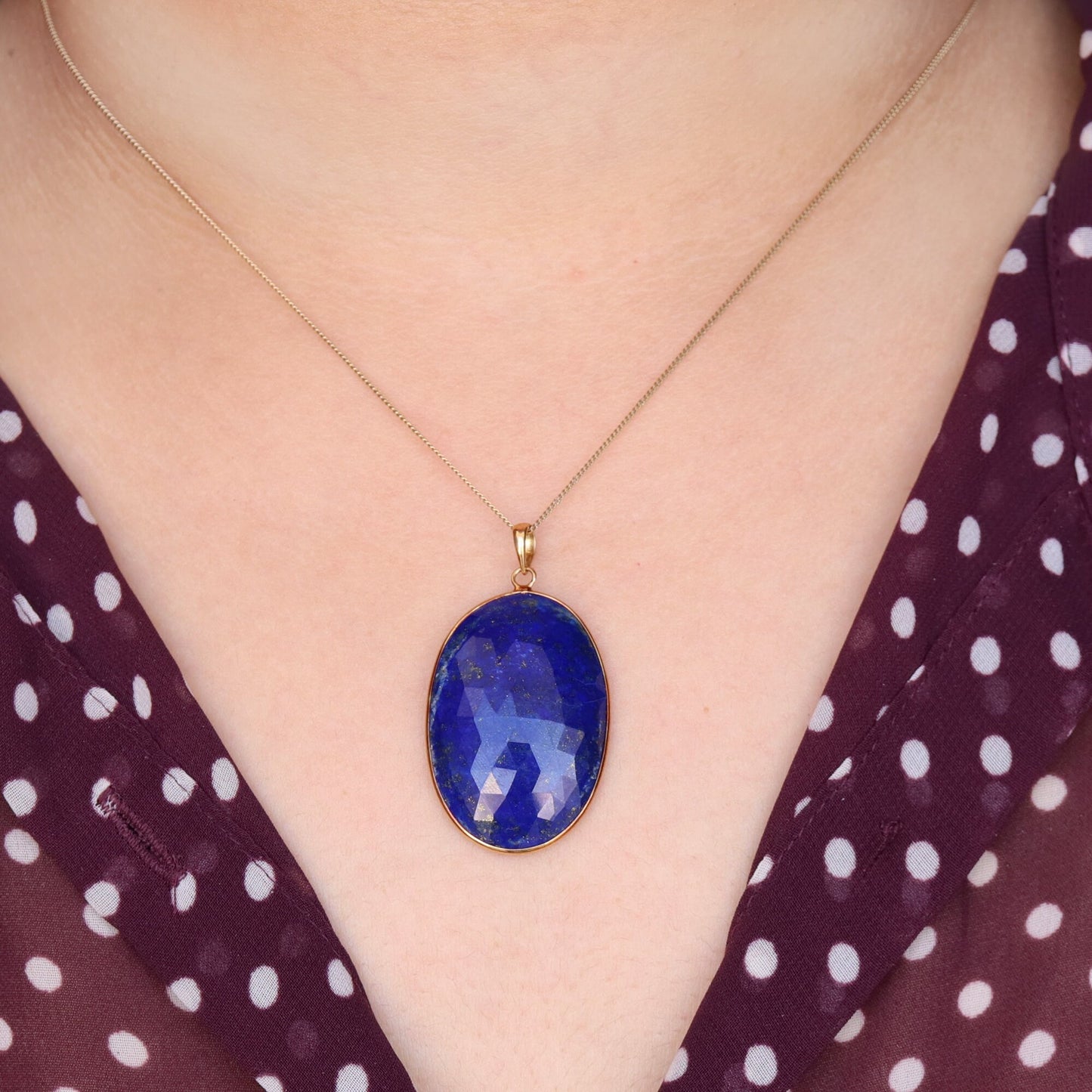 Lapis Lazuli Pendant 14K Gold