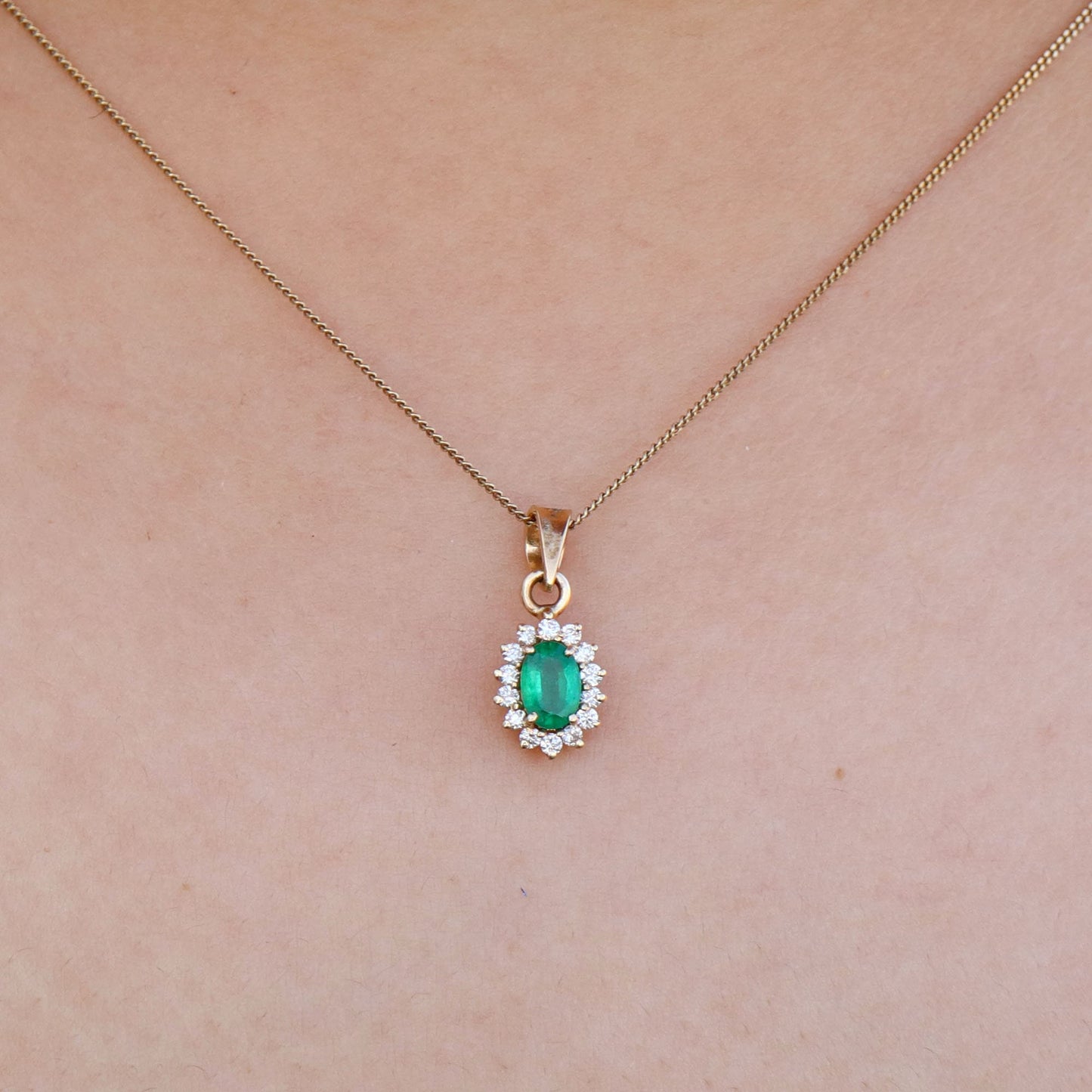 Emerald Pendant 14K Gold